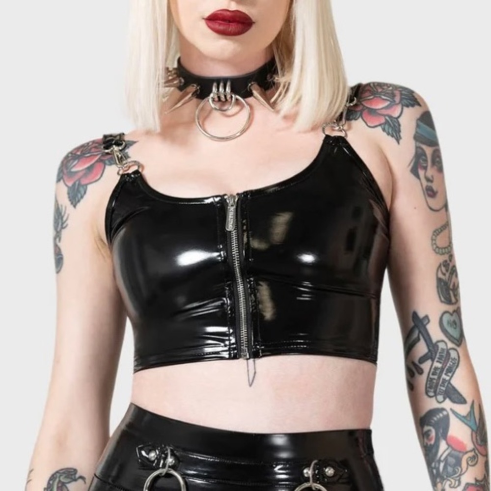 Killstar haunt me black pvc vinyl top